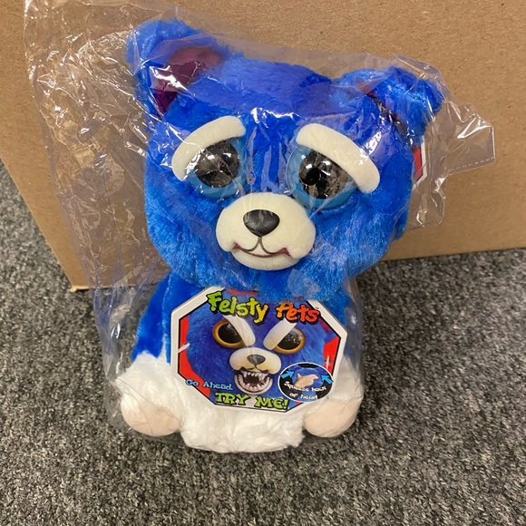 NEW Feisty Pets "Freddy Wreckingball" blue plush- fun surprise feature! - Picture 6 of 6